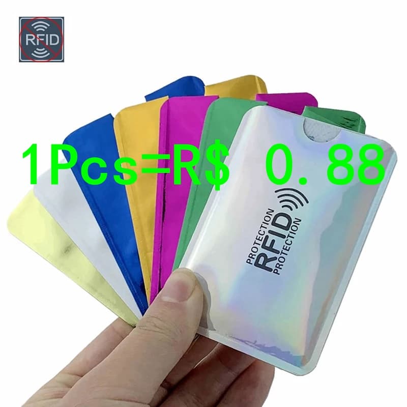 10 Pcs Homens Anti Rfid Carteira Bloqueio Leitor De Banco Caso Do Cartão De Crédito Id Titular Proteção De Metal NFC Alumínio 6 9 Cm