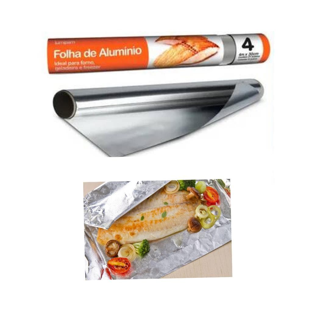 Papel Aluminio  Rolo 30cm X 4m Geladeira Forno