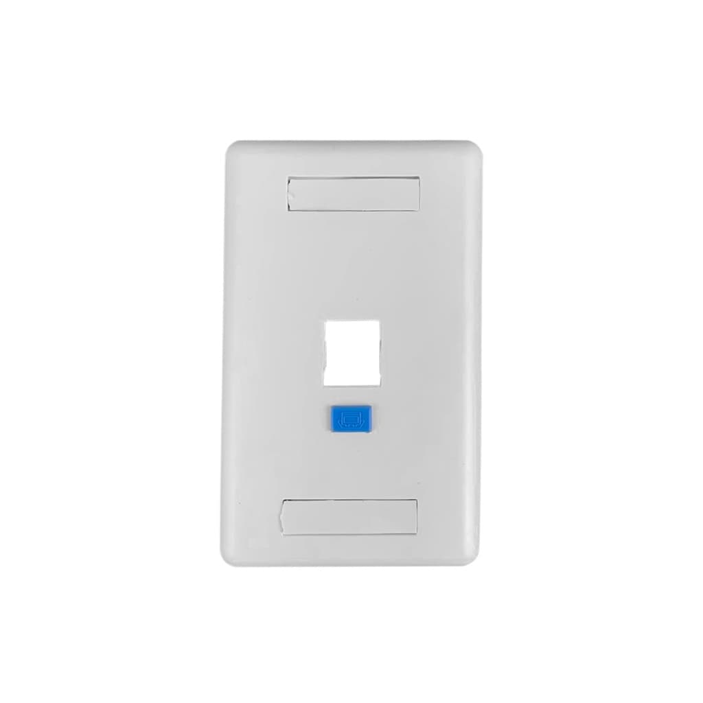 Espelho plástico 4x2 com 01 Saída branco fixo para conectores fêmea RJ - IEF0001