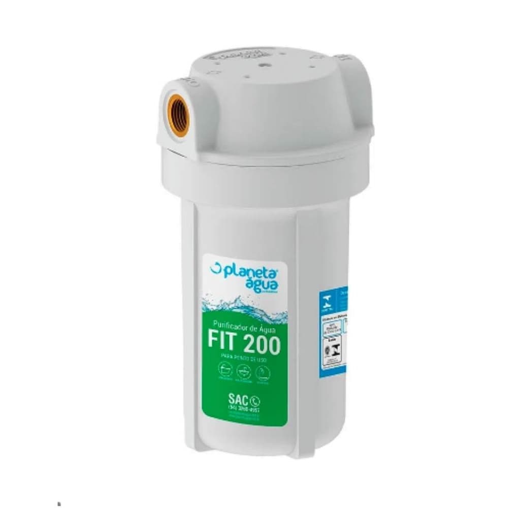 Purificador de Água Fit 200 Branco 7" com Refil PA 200 Rosca 1/2