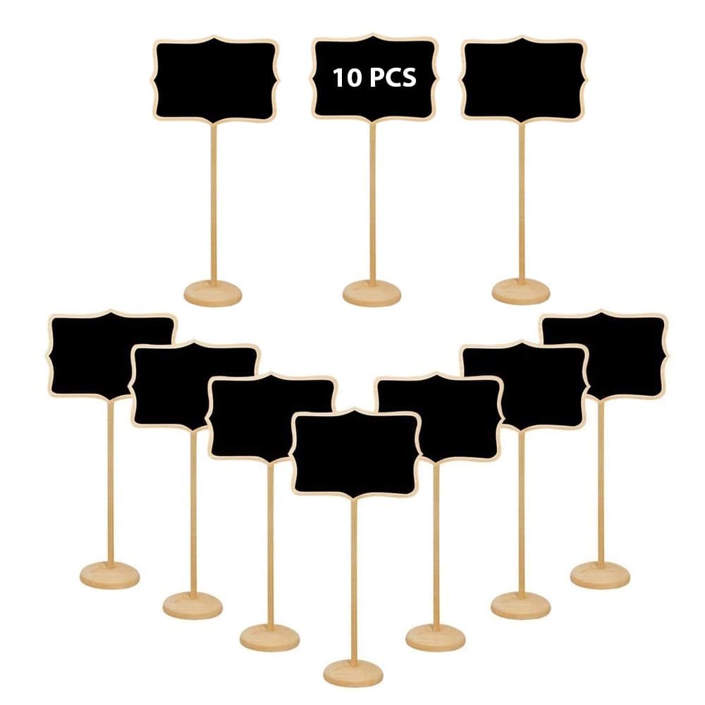 10 blocos de madeira mini-lousa letreiros retângulo pequeno quadro negro para casamentos, painéis de mensagens e decorações para eventos especiais