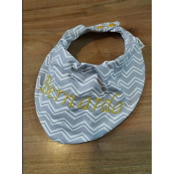 Bandana com forro atoalhado bordado de bebê, babeiro baby atoalhado bordado, bandana personalizada