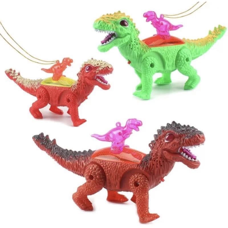Dinossauro robô de brinquedo com luzes, movimento e som .