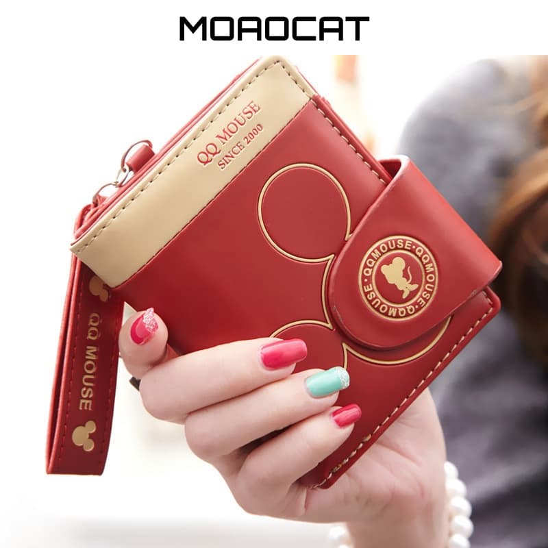 [MOAOCAT] Carteira dobrável dos desenhos animados 2024 versão japonesa e coreana bonito pequena moda fresca simples senhoras curtas bolsa de moedas pequena carteira de bolso com zíper meia dobrável carteira de cartão carteira