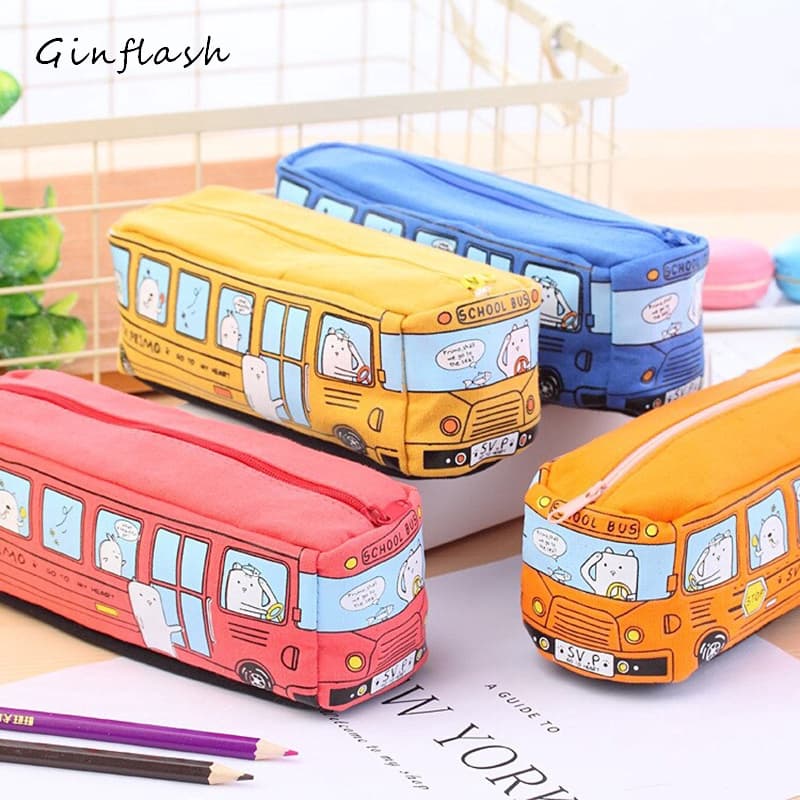 Ginflash 1pç Estojo De Tecido Para Lápis/Artigos Escolares/Bolsa De Ônibus/Meninos/Meninas/Papelaria