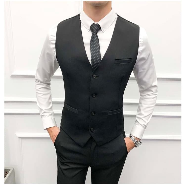 Colete Social Slim Masculino Liso Regulável - Alto Padrão De Qualidade