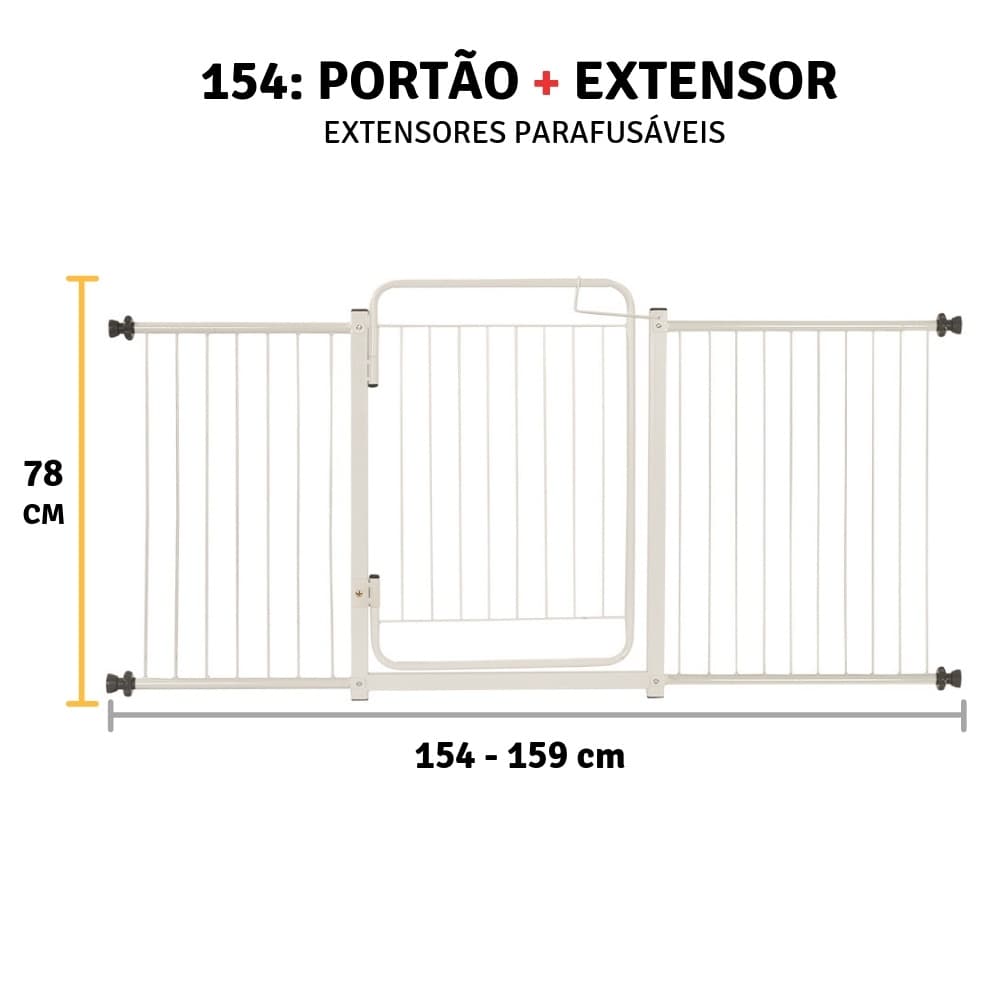 Porta para Portão Proteção cão e criança 154 a 159 cm.