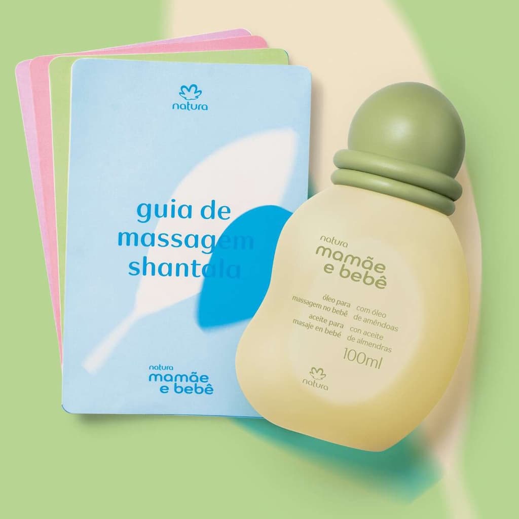 Óleo com Guias de Massagem no Bebê Mamãe e Bebê 100ml Natura