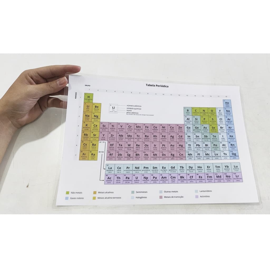 Tabela Periódica Plastificada A4 - Química Física Estudos, Vestibular, EAD, escola, material escolar