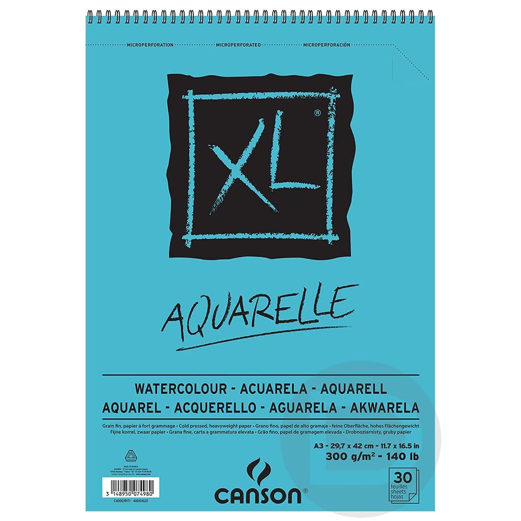 Bloco De Papel Canson Aquarela - Xl Aquarelle - 300g/m² A3