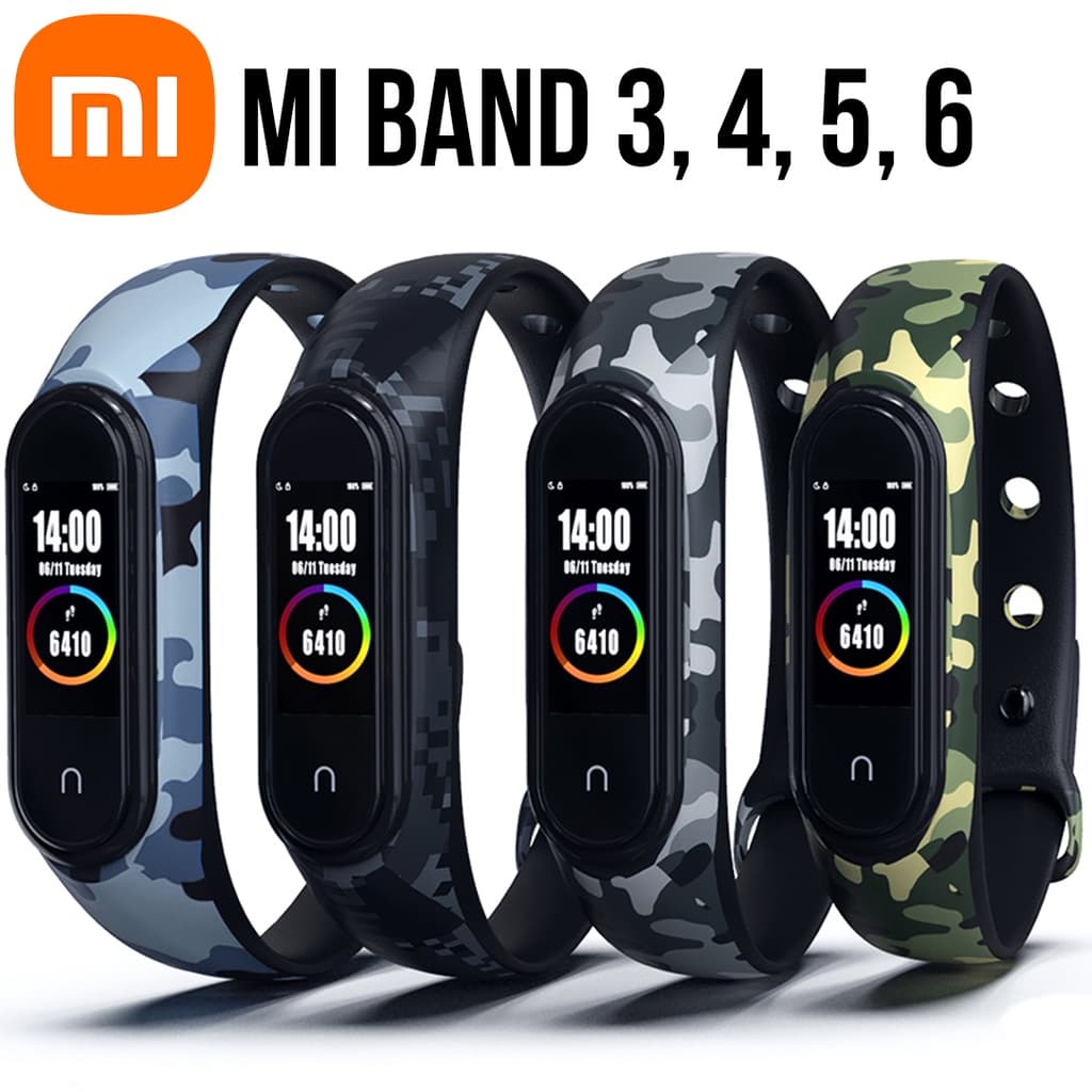 Pulseira Camuflada Pixel Xiaomi Mi Band 3, 4, 5  e Miband 6 Silicone Militar Exército - Pronta Entrega