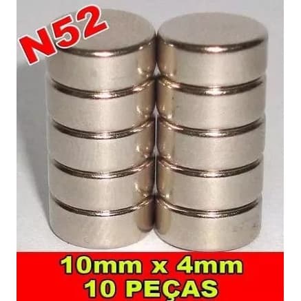 Ima De Neodímio Super Forte 10mm X 4mm 10 Peças 10x4mm - GP