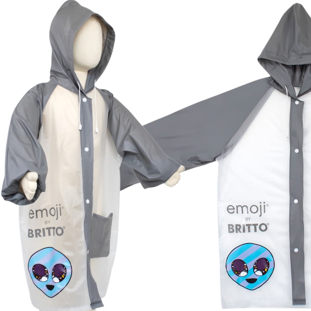 Capa De Chuva Infantil Meninos Cinza Et Alien Impermeável