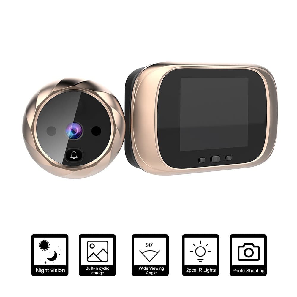 Visor Digital De Porta Câmera Peephole 2,8 Polegadas Tela LCD Visão Noturna Tiro Fotográfico Monitoramento Para Segurança Doméstica