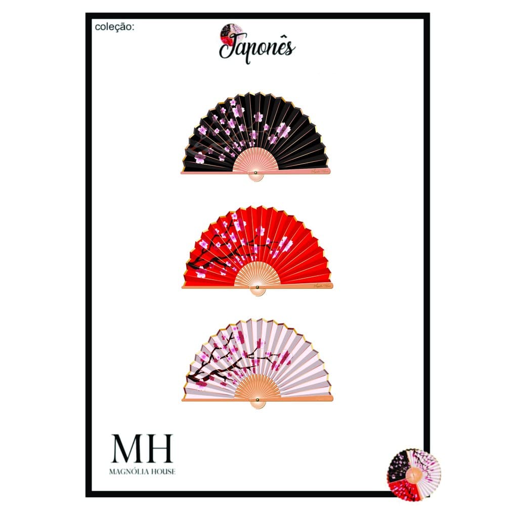 Jogo Americano Impermeável Leque Japonês Decoração Mesa Posta