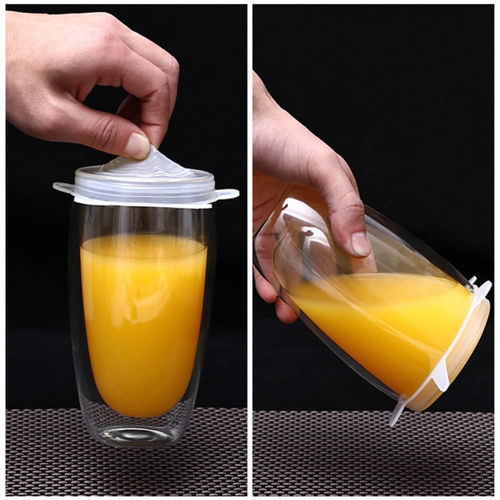 Kit 6 Tampas Tampa Silicone Elastica Reutilizável Elástica Para Potes Panela Cozinha Flexivel