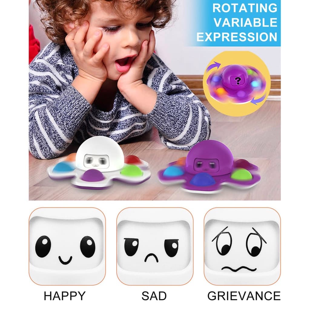 Push Bubble Pop-It Fidget Spinner Mudando Rosto Mão Simples Brinquedo Dimple Para Crianças Dos Miúdos