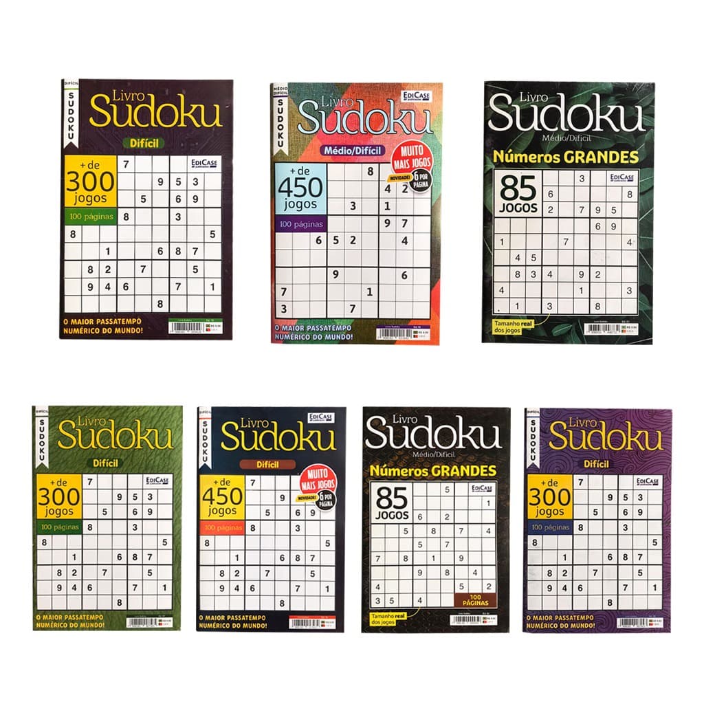 Kit 7 Revistas Passatempo Sudoku Mais Jogos 68 Páginas