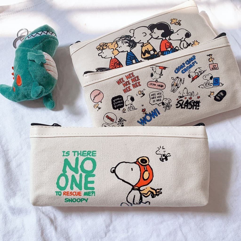Tela Pósojo Para L Pis De Desenho Em Tela Do Snoopy Bolsa De Armazenamento De Cana De Viagem Fofa Caixa De Papelia De Grande Capacidade