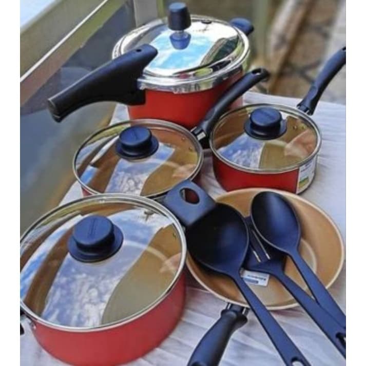 Conjunto de Panelas Tramontina Antiaderente com Panela  de Pressão