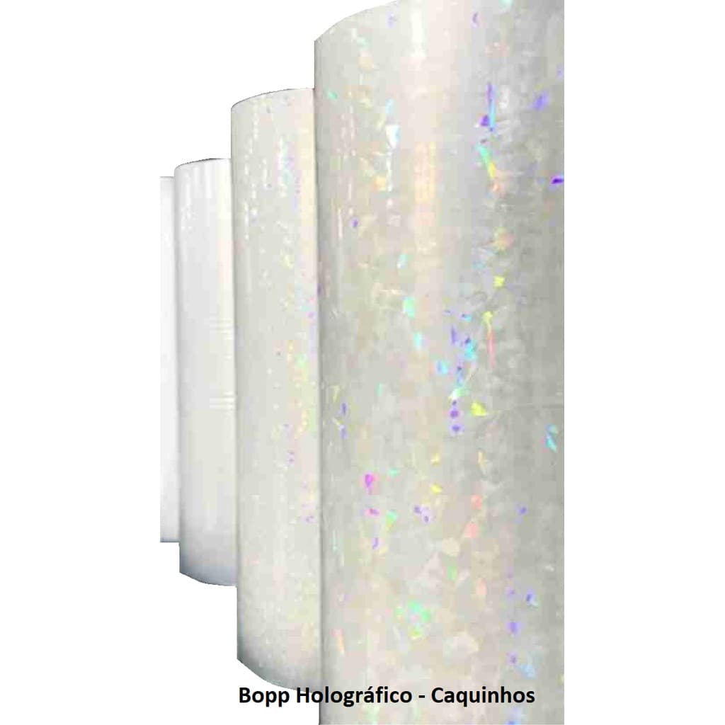 Bopp Holográfico Caquinhos - Bobina de 22 cm X 100 Metros - TOP!