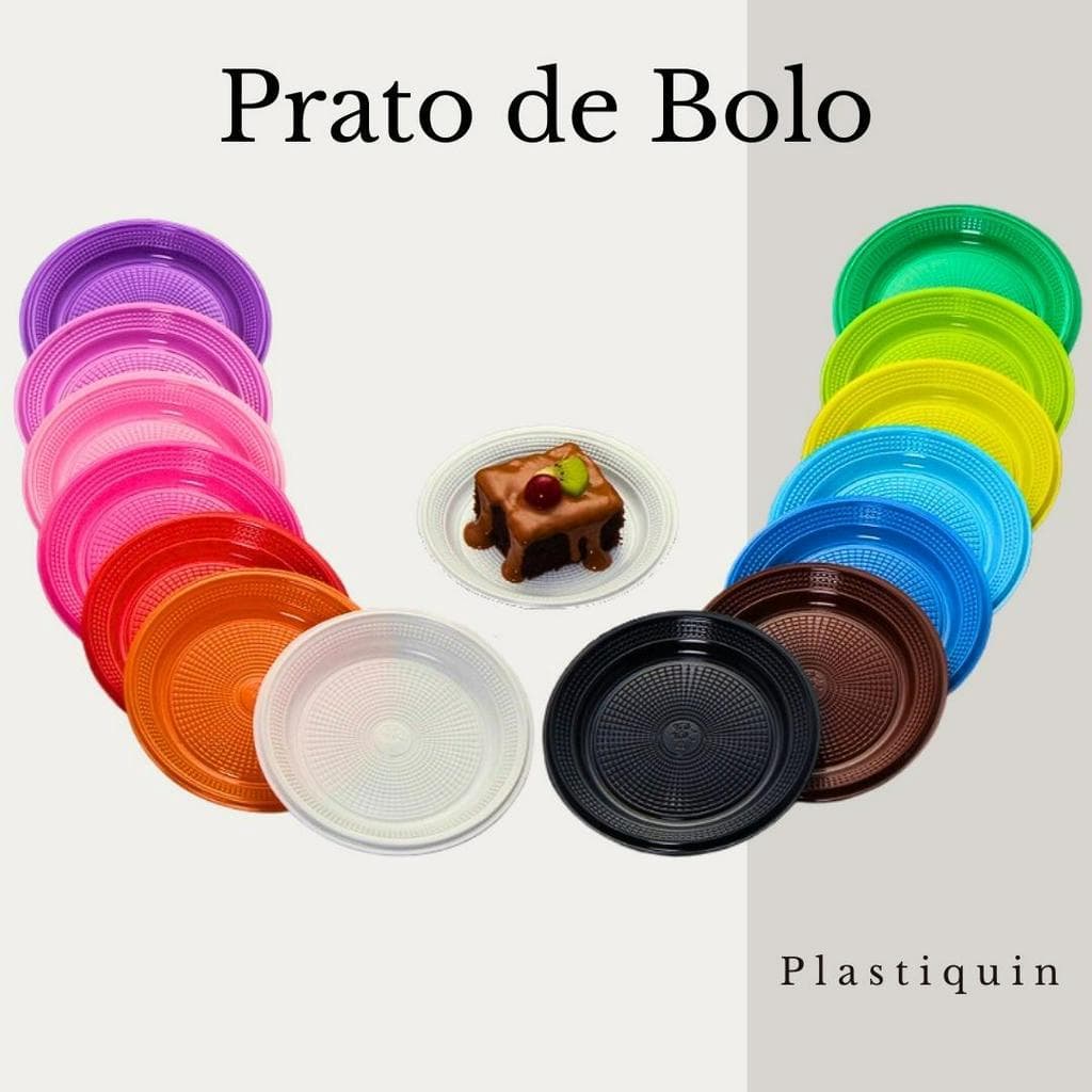 Pratos de Bolo Colorido Biodegradável 15cm 50/70/100 Unidades