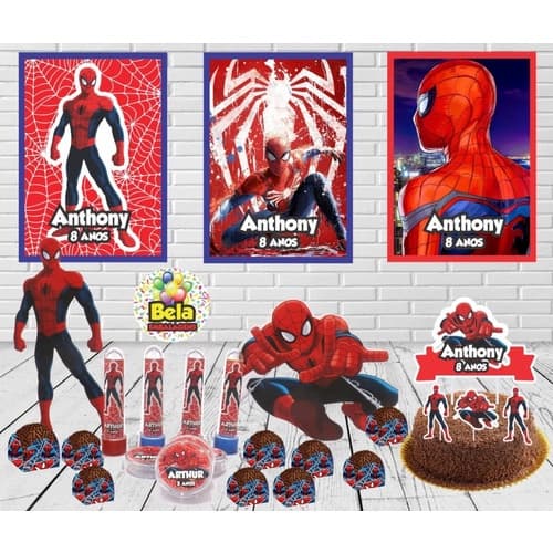 Kit Festa Infantil 150pçs - Homem Aranha - Personalizado