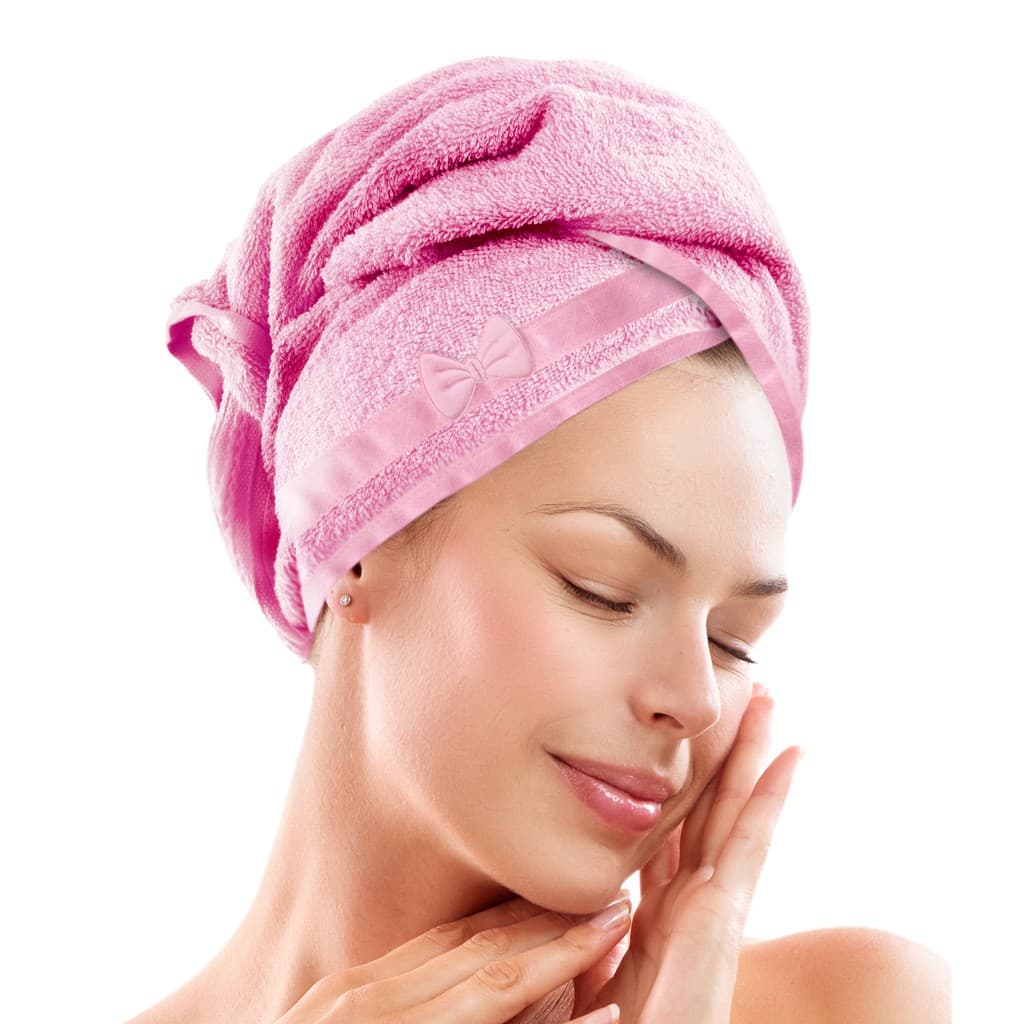 Toalha Grossa Mágica para Cabelo Secar Rápido Touca Atoalhada Microfibra Pós Banho Toalha Turbante com Botão