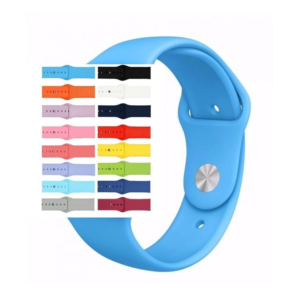 Pulseira de Silicone Para Smartwatch IWO Apple Watch 45mm 44mm 42mm 41mm 40mm 38mm