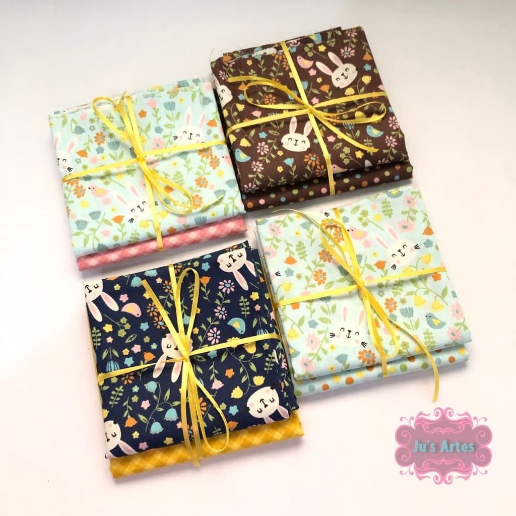 Kit de Tecido Tricoline Páscoa Coelhinho