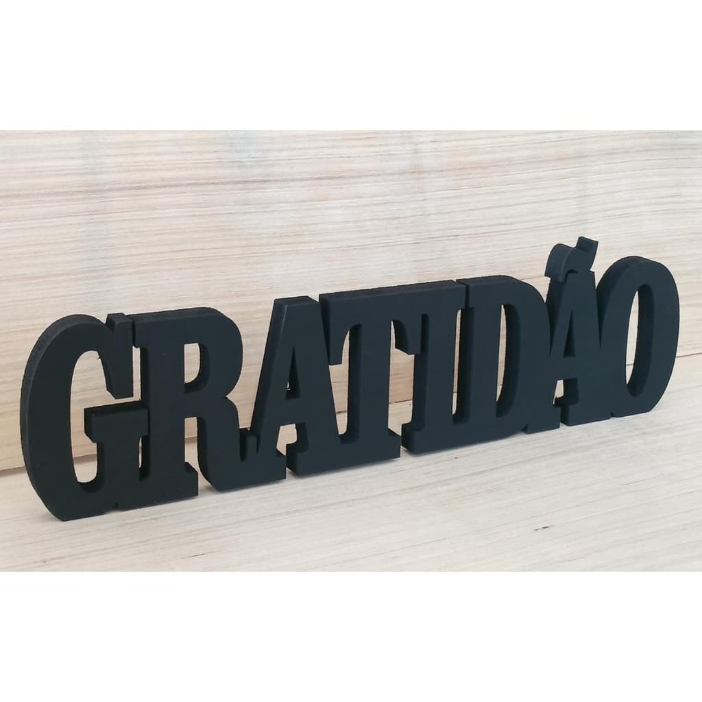Palavras 9mm Preto fosco -Gratidão-Familia-Home-Play
