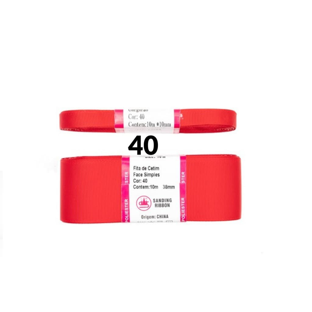 1 Par de Fita de Gorgurão Sanding 10mm/ 38mm - 10 Metros de Cada Largura Kit Casadinho