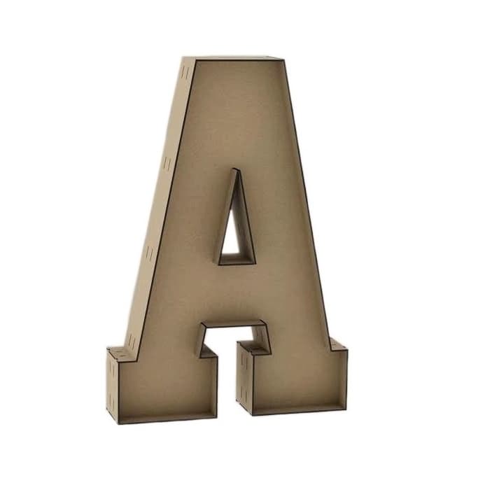 Letra Caixa A 30cm MDF Decoração Festa Nome Palavra Número
