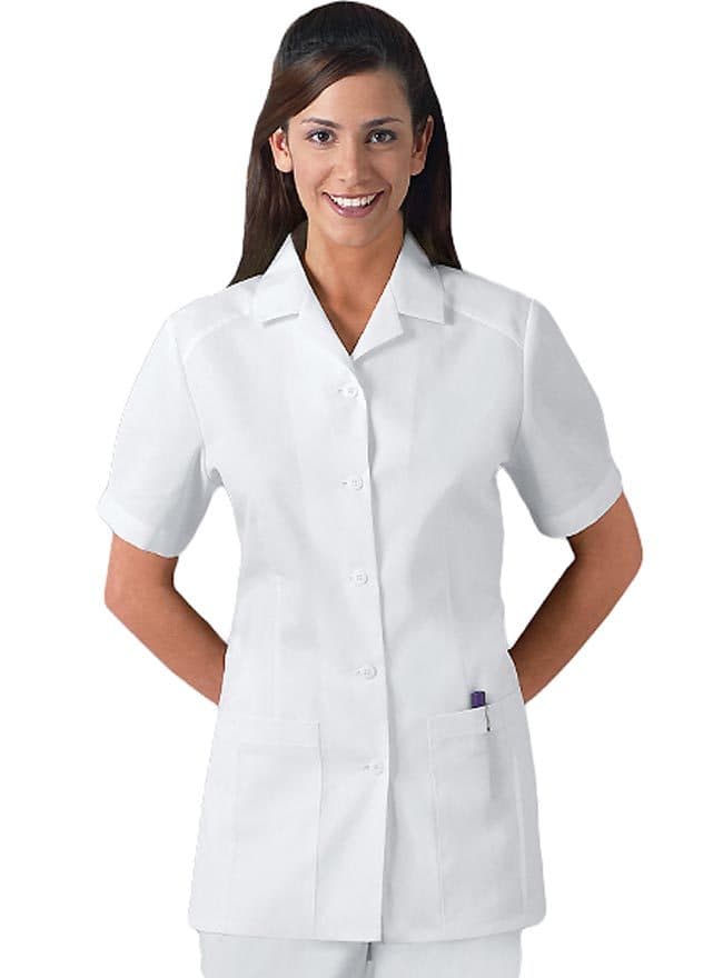 Avental / Jaleco De Enfermagem Em Oxford Manga Curta Branco - Artipé