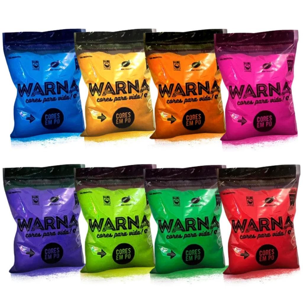 Tinta Em Pó Colorido Holi Party Festa Varias Cores 10 Pacotes 100g