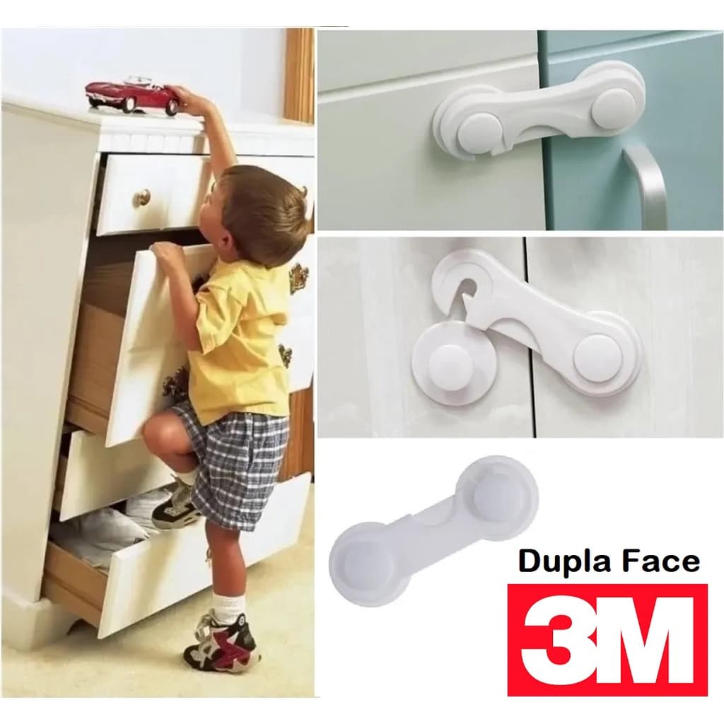 Kit 8 Travas Para Gaveta Porta Armário Segurança Bebê - Opção de cores