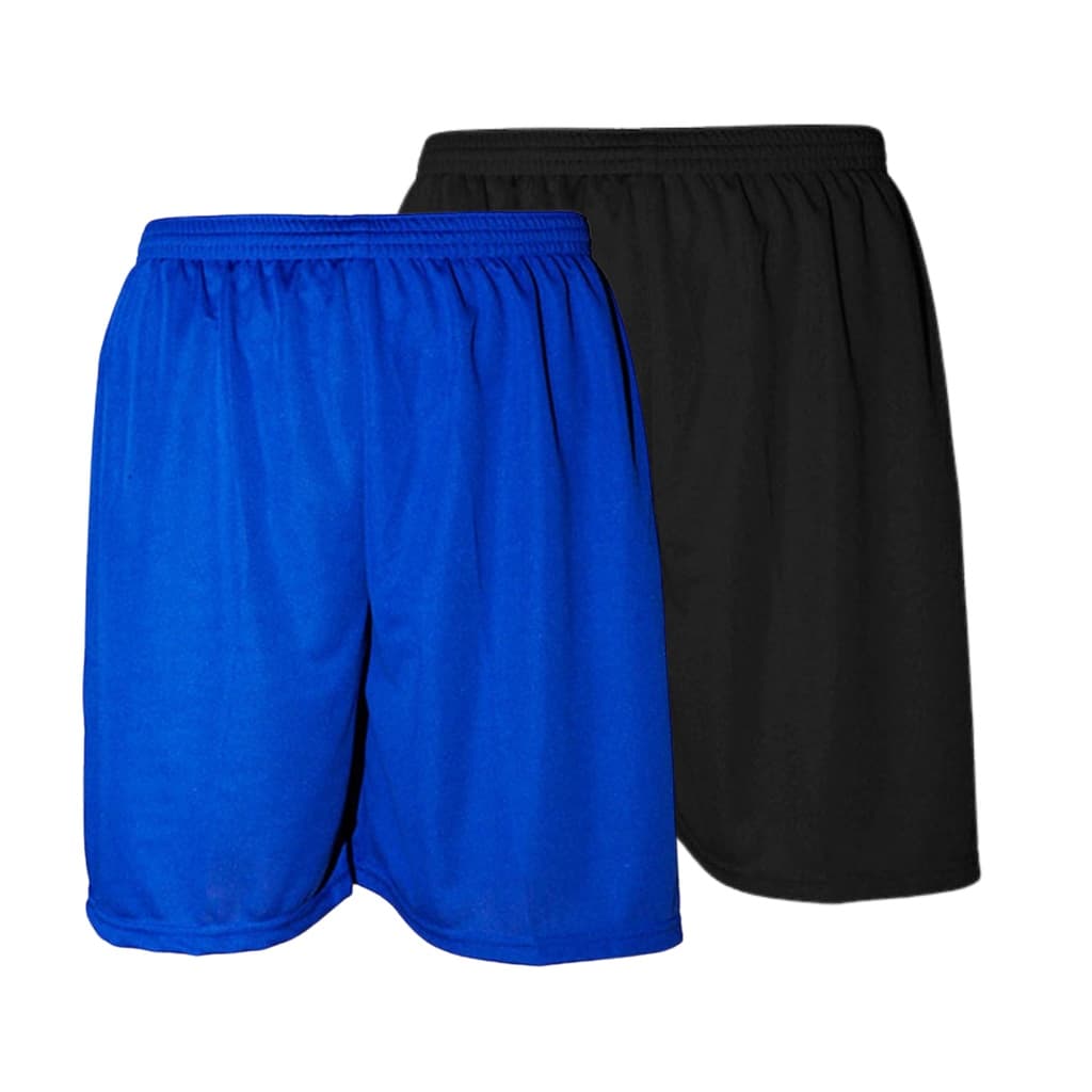 Calção Shorts Bermuda De Futebol Em Poliéster - Kit 2 Pcs