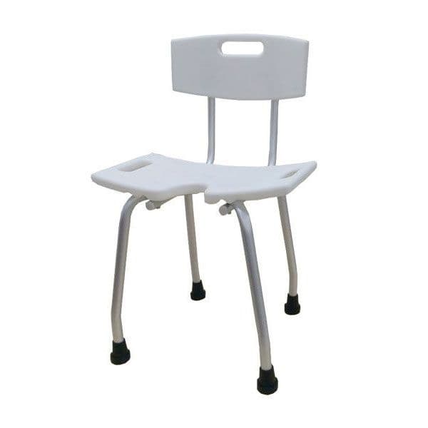 Banco Ortopédico de Alumínio Para Banho com Encosto e Abertura frontal Alo