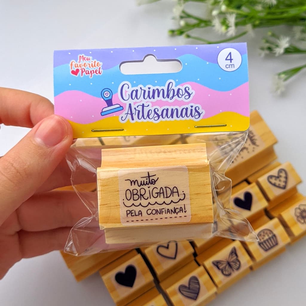 Carimbo decorativo para embalagens de venda envios delivery loja virtual caixa sacola kraft