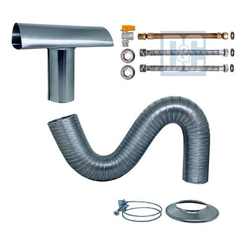 Kit Instalação 80mm Para Aquecedor de Agua A Gás Com Duto Chaminé e Flexíveis 40cm