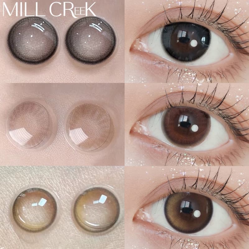 Mill Creek Lentes De Contato Sobrenaturais Myopia Pretas De Pequeno Diâmetro Fácil De Usar 14,2mm Com Os Olhos Para Uso Dos 1 Ano 0-8,00 Graus Disponíveis