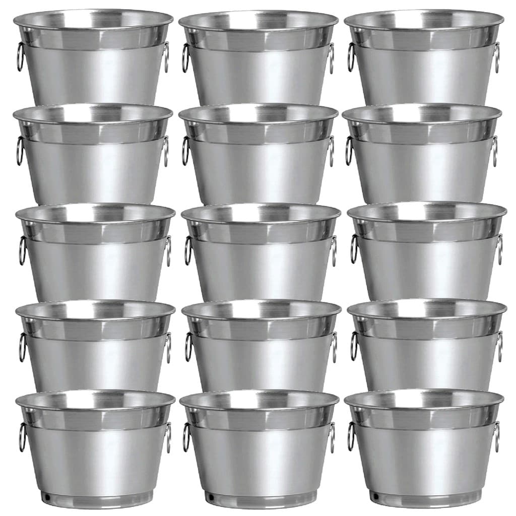 Kit 10 Baldes De Gelo Em Aluminio 9 Litros Acomodar Volume Garrafas E Gelo