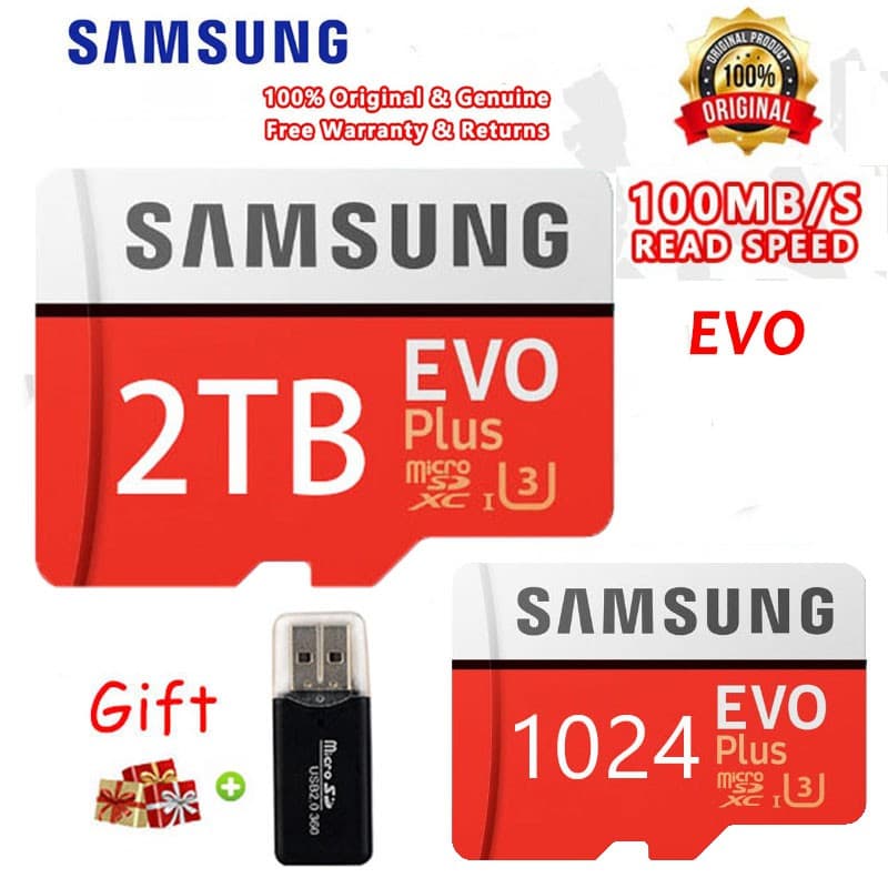 Cartão De Memória Samsung  512GB  1TB  2TB  Original micro Sd De  ✈ Alta Velocidade Para Celular , Tablet , Câmera
