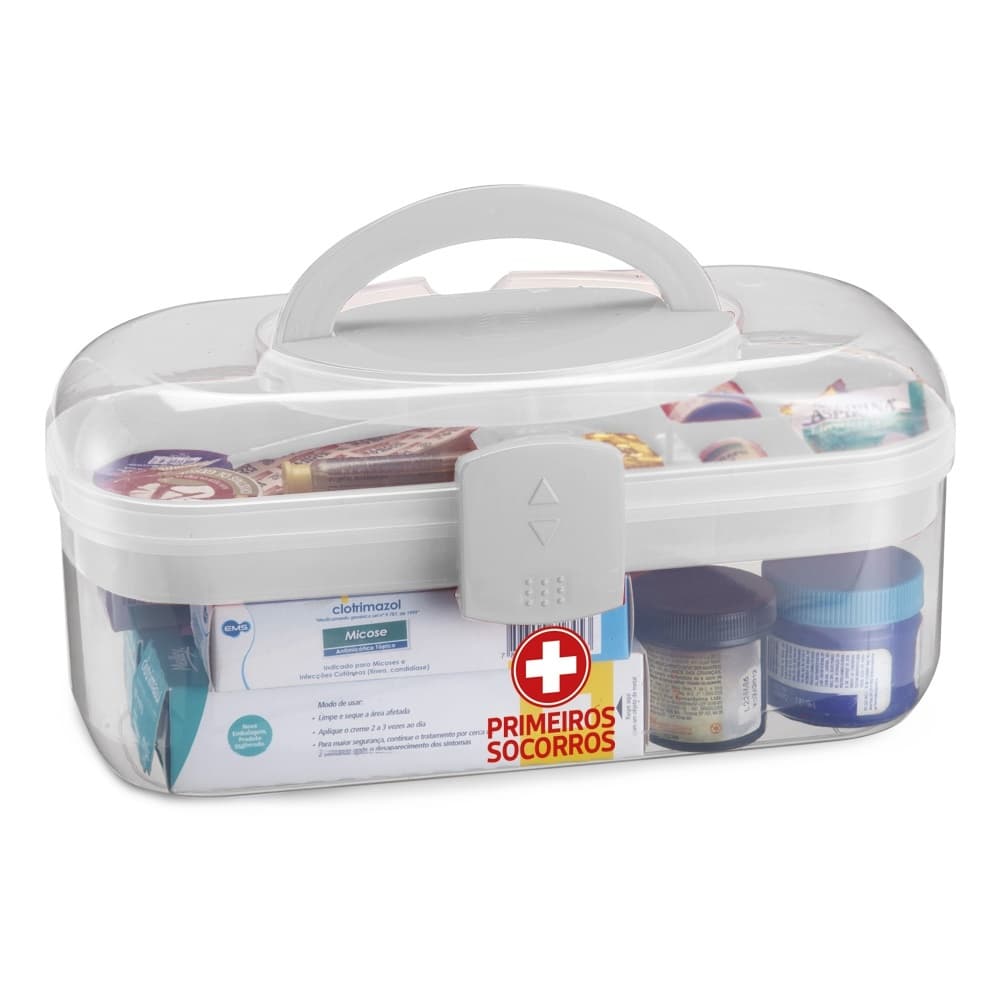 Maleta Caixa Primeiros Socorros De Medicamentos Com 1 Bandeja - Monte Libano