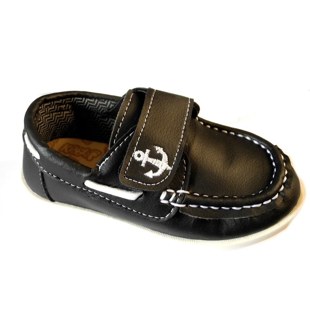 Sapato Social Dockside Infantil Kidstep Preto Menino