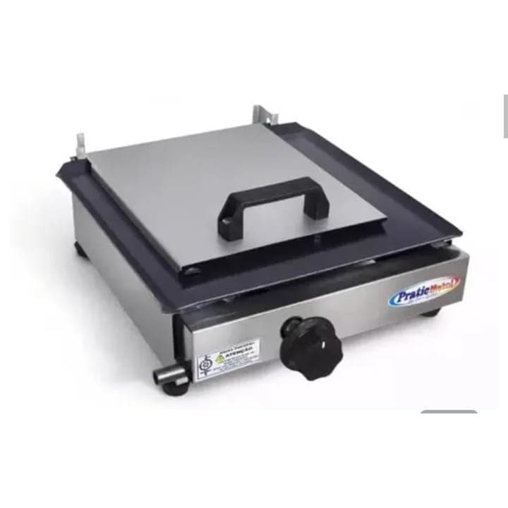 Chapa Chapeira De Lanches Hot Dog E Porções A Gas - 30x30 com prensa abafador