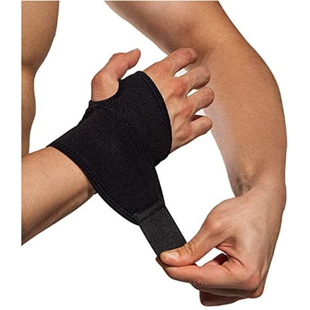 Munhequeira de Pulso Tensor Tendinite Ajustável anatômica preta mão direita e esquerda