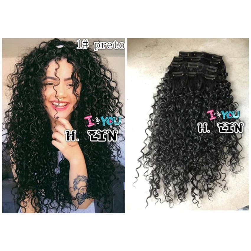 4 telas cacheado cor preto Cabelo Aplique tic tac castanho escuro medio loiro dourado vermelho ruivo chocolate