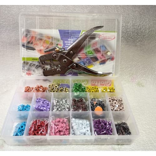 Alicate + 1000 Ilhós Aluminio  + Caixa Org. + 1000 Arruela