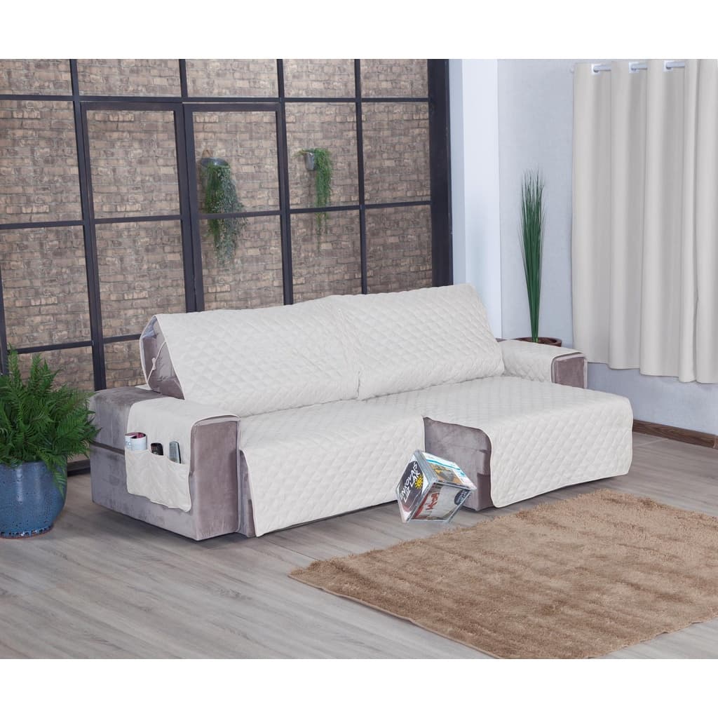 Protetor Sofá Retrátil Assento 2,70m Micropercal 2Md Palha